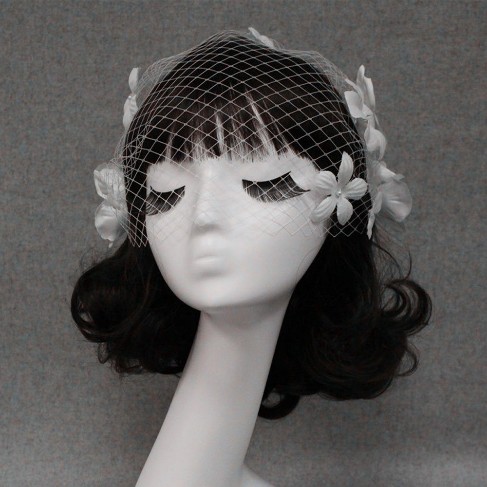 AUzzO~ Diadem Haarbänder Vintage Party Headpiece (1 Französische Petal Bridal Hochzeit brautschleier Schleier Stück)