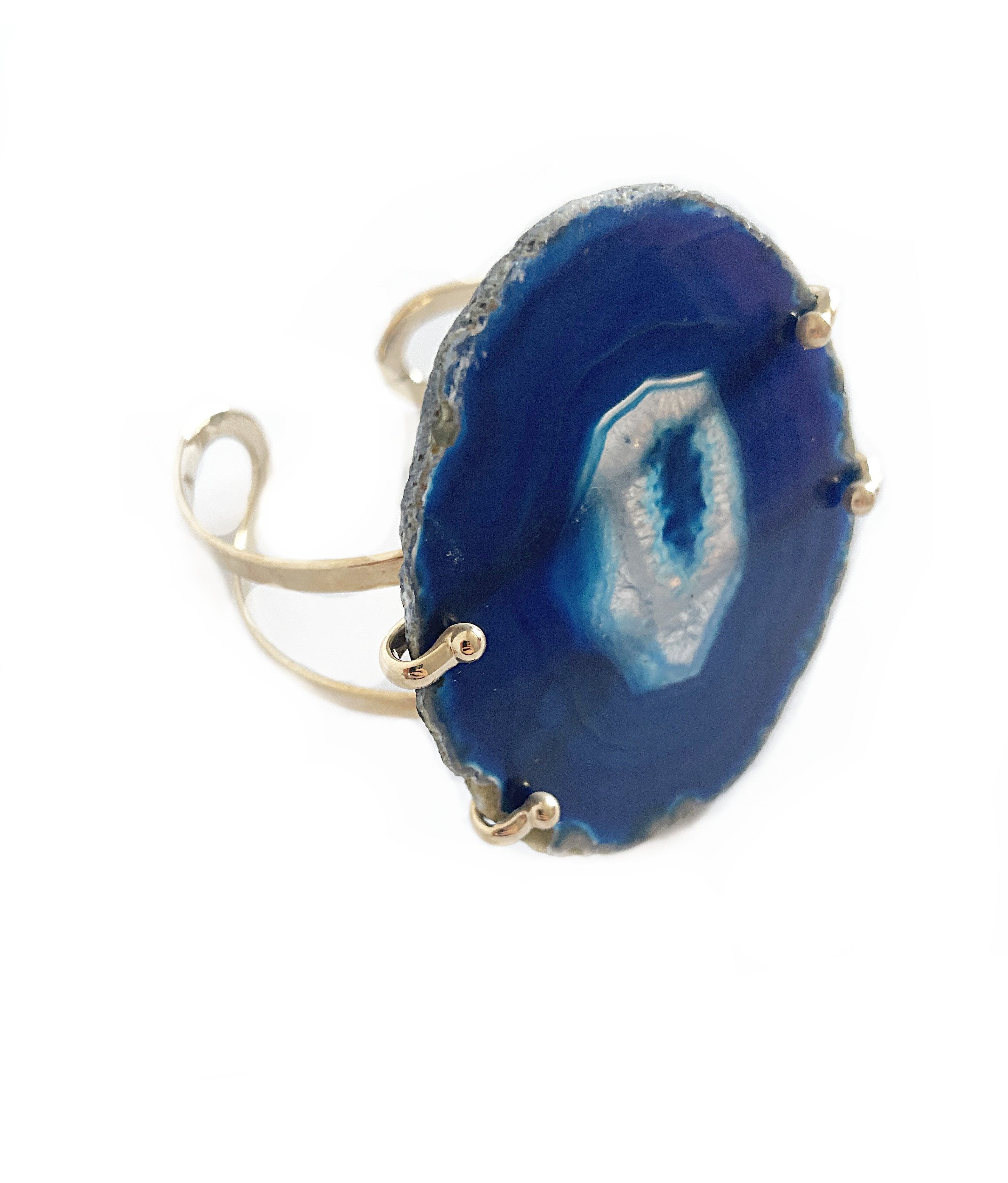 Armreif Achat Armreif blau vergoldet