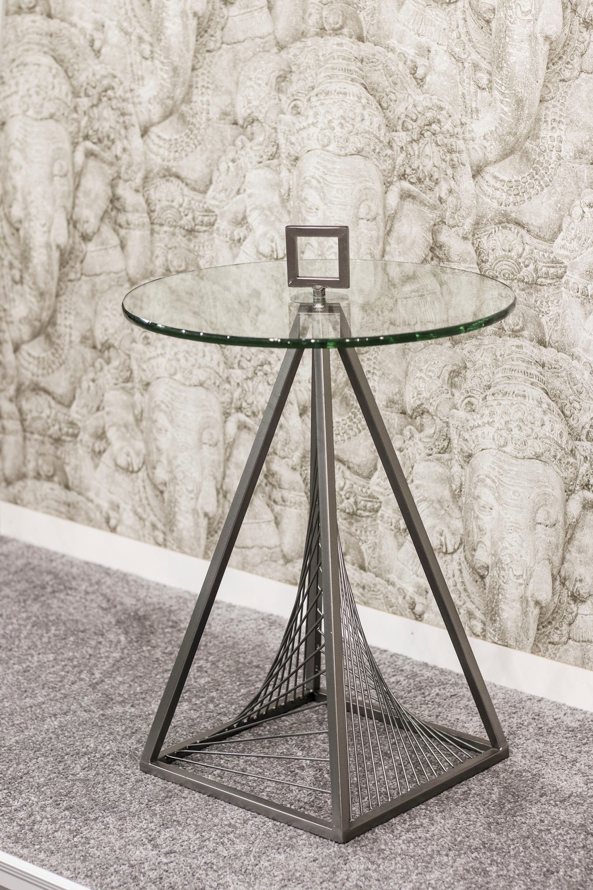 HAKU Beistelltisch Sofatisch, Wohnzimmertisch (1-St), rund - aus Metall Grau - Ø/H 45/57 cm