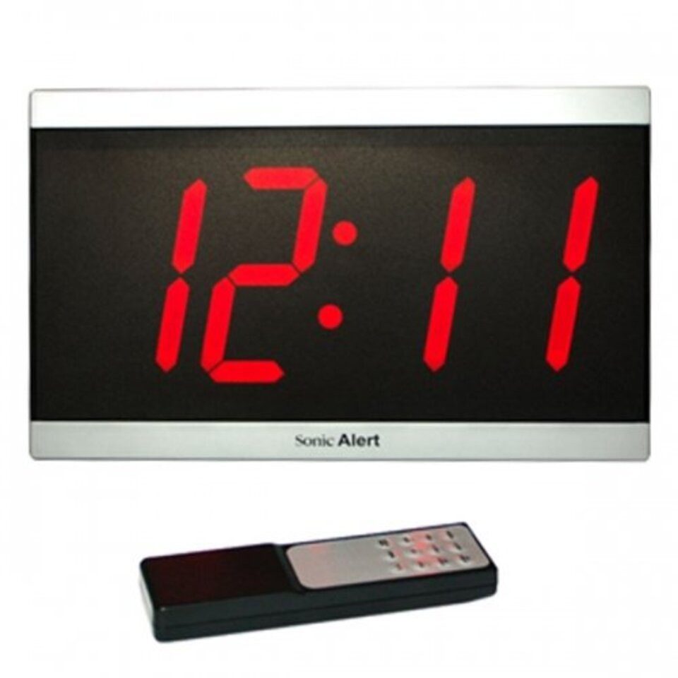 Geemarc Funkuhr Geemarc BD4000 Digitale Uhr mit Wecker, Thermometer und Fernbedienung