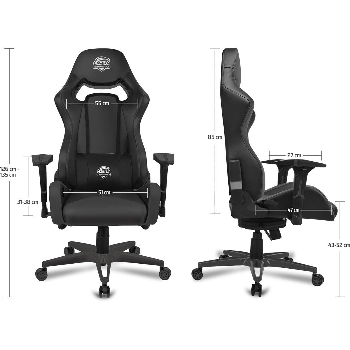 ONE GAMING Gaming Chair Gaming Stuhl Chair Ultra BLACK