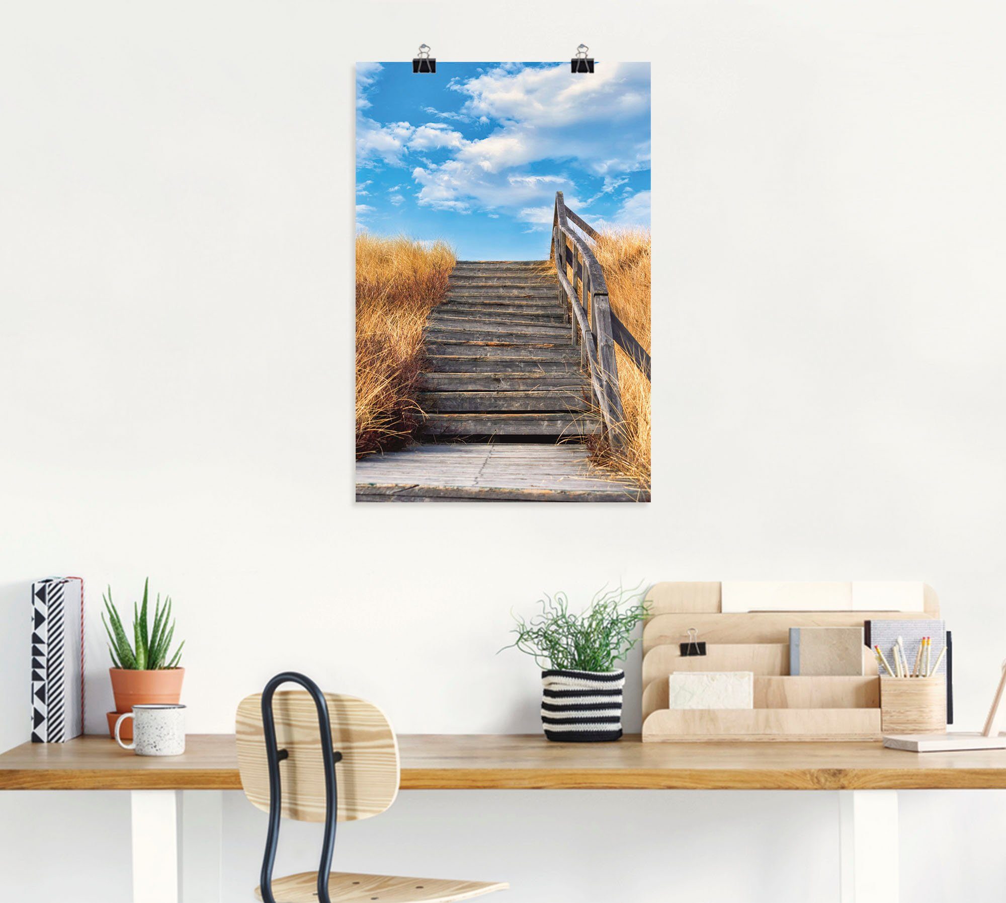 Wandaufkleber Wandbild Poster in Alubild, Bohlenweg Größen Treppe St), oder versch. Leinwandbild, Amrum, Insel (1 Küstenbilder Artland als