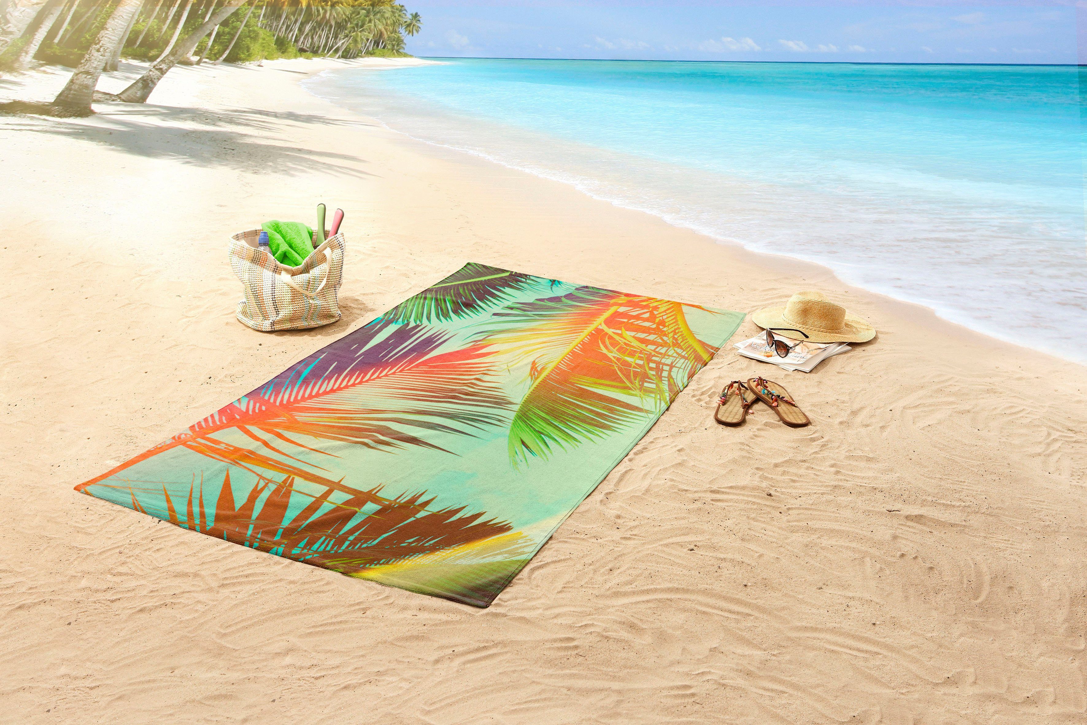 good morning Strandtuch Palms, Microfaser (1-St), günstig online kaufen