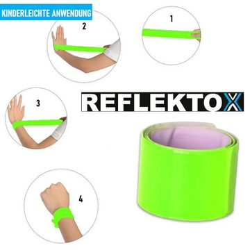 MAVURA Reflektorband REFLEKTOX Reflektorbänder Schnapparmband Klatscharmband, Leuchtarmband Sicherheitsband Reflektor Slap Armband reflektierend 10x