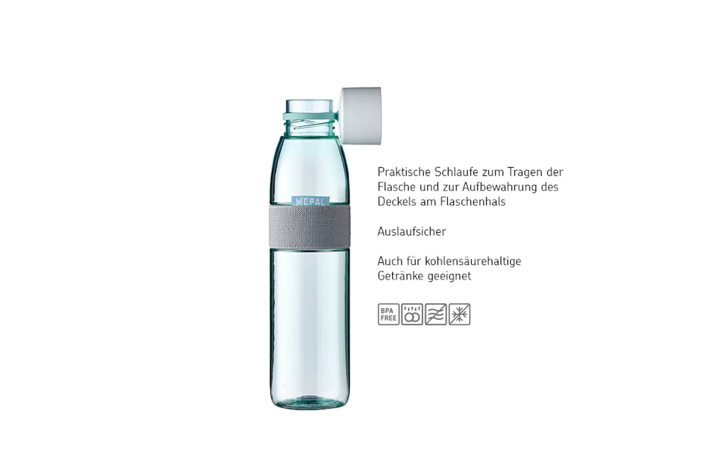 Mepal Lunchbox Lunchbox mit Trennwand und Trinkflasche, auslaufsicher, bruchfest, Ideal für Mealprep, kohlensäuregeeignet, Nordic pink, Promotion-Set