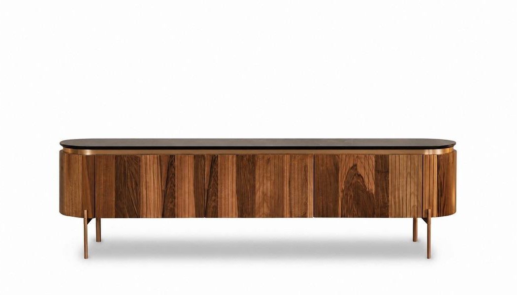 Xlmoebel TV-Wand Moderne TV-Wand aus Holz in Braun für stilvolles Wohnen, Made in Europa