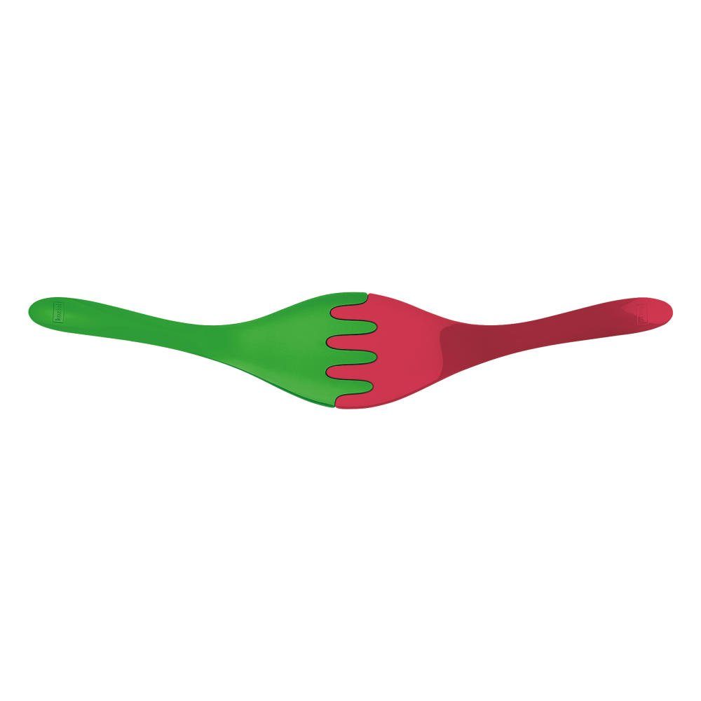 KOZIOL Salatschüssel Leaf L+, Kunststoff, (3-tlg), mit Salatbesteck