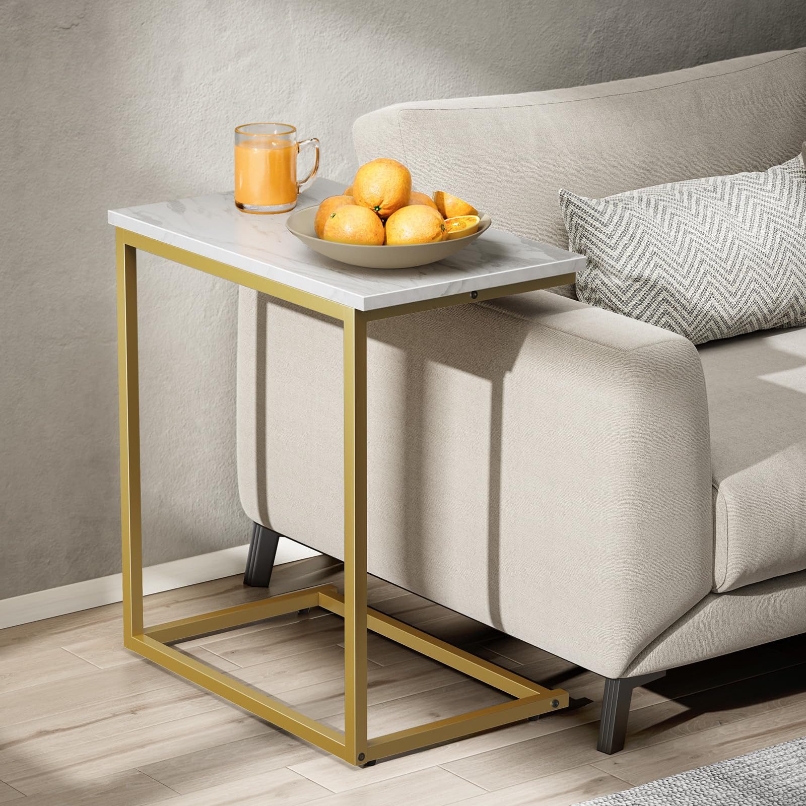 Totnz Beistelltisch C-förmiger,Holz Kaffeetisch für Couch,Wohnzimmer,30x50x günstig online kaufen