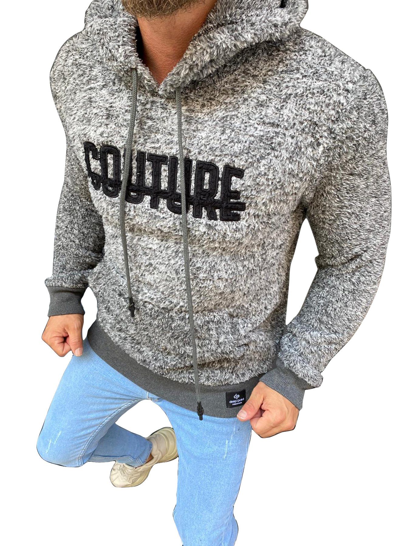Fleecepullover Megaman Herren Teddyfell Hoodie Kapuzenpullover