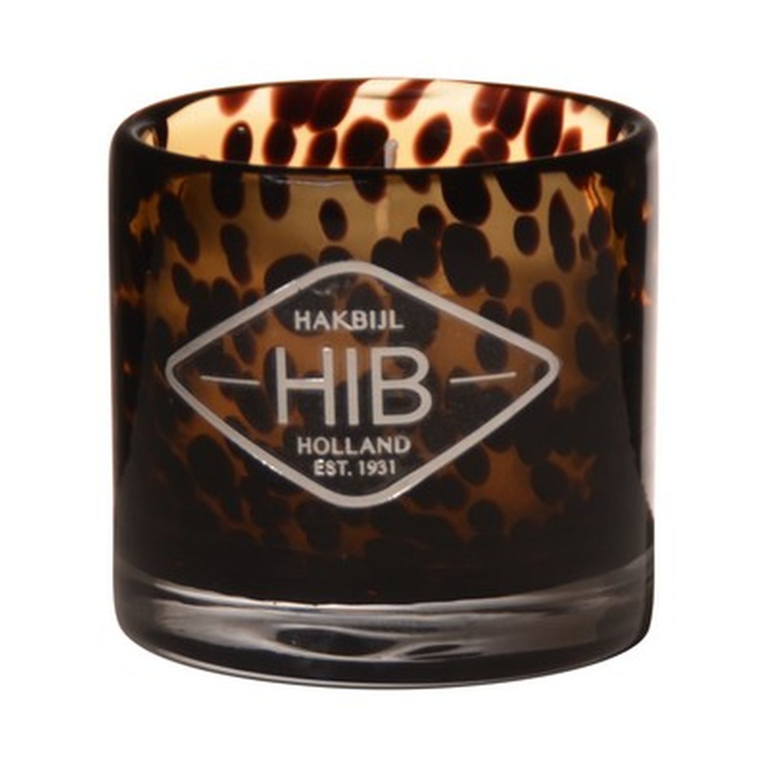 INNA-Glas Teelicht Wachskerze Renita im Teelichtglas, orange-braun-klar, 8cm, Ø8cm