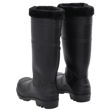 vidaXL Wathose Gummistiefel mit Herausnehmbarem Innenfutter Schwarz Gr. 41 PVC