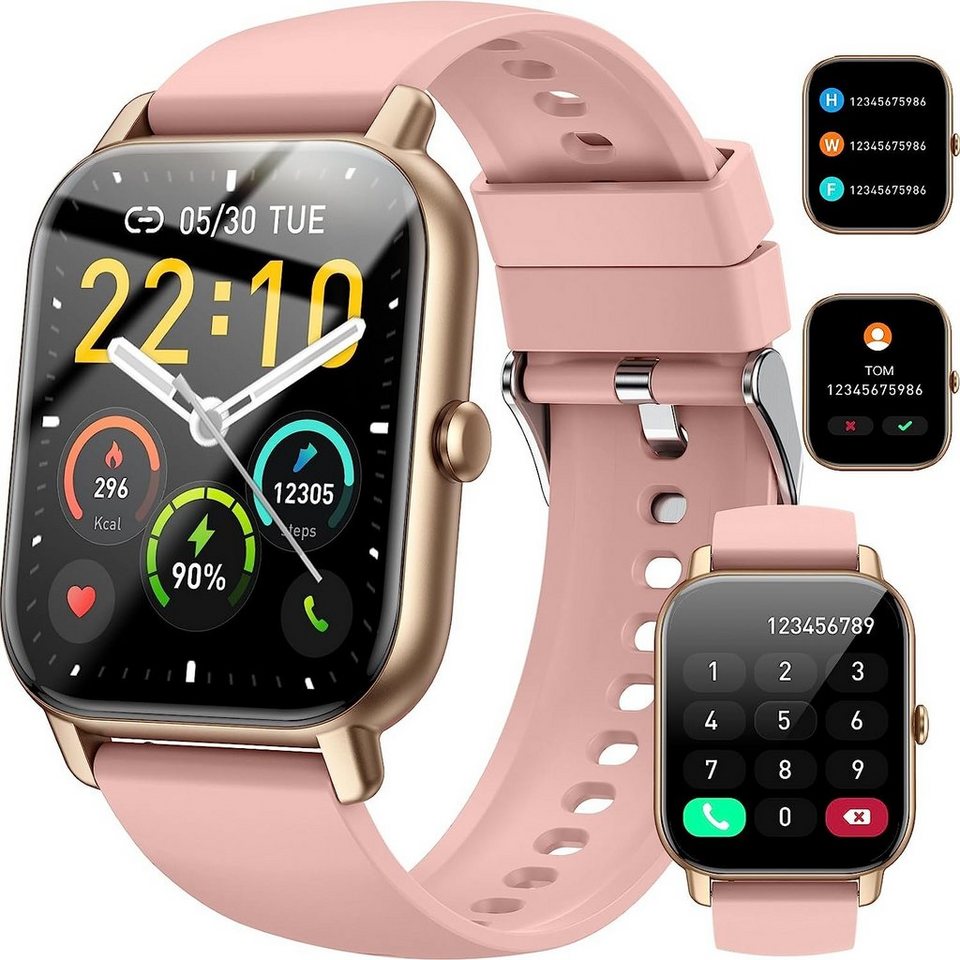 Android Voll IBETTER Telefonfunktion Fitness Watch Uhr Herren Smartwatch Uhren HD Damen Pulsmesser Tracker Tracker Zoll, Smartwatch, für mit Fitnessuhr Touchscreen Smartwatch, Tracker 1,91\