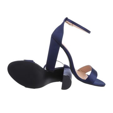 Ital-Design Damen Abendschuhe Elegant Sandalette Blockabsatz Sandalen & Sandaletten in Blau