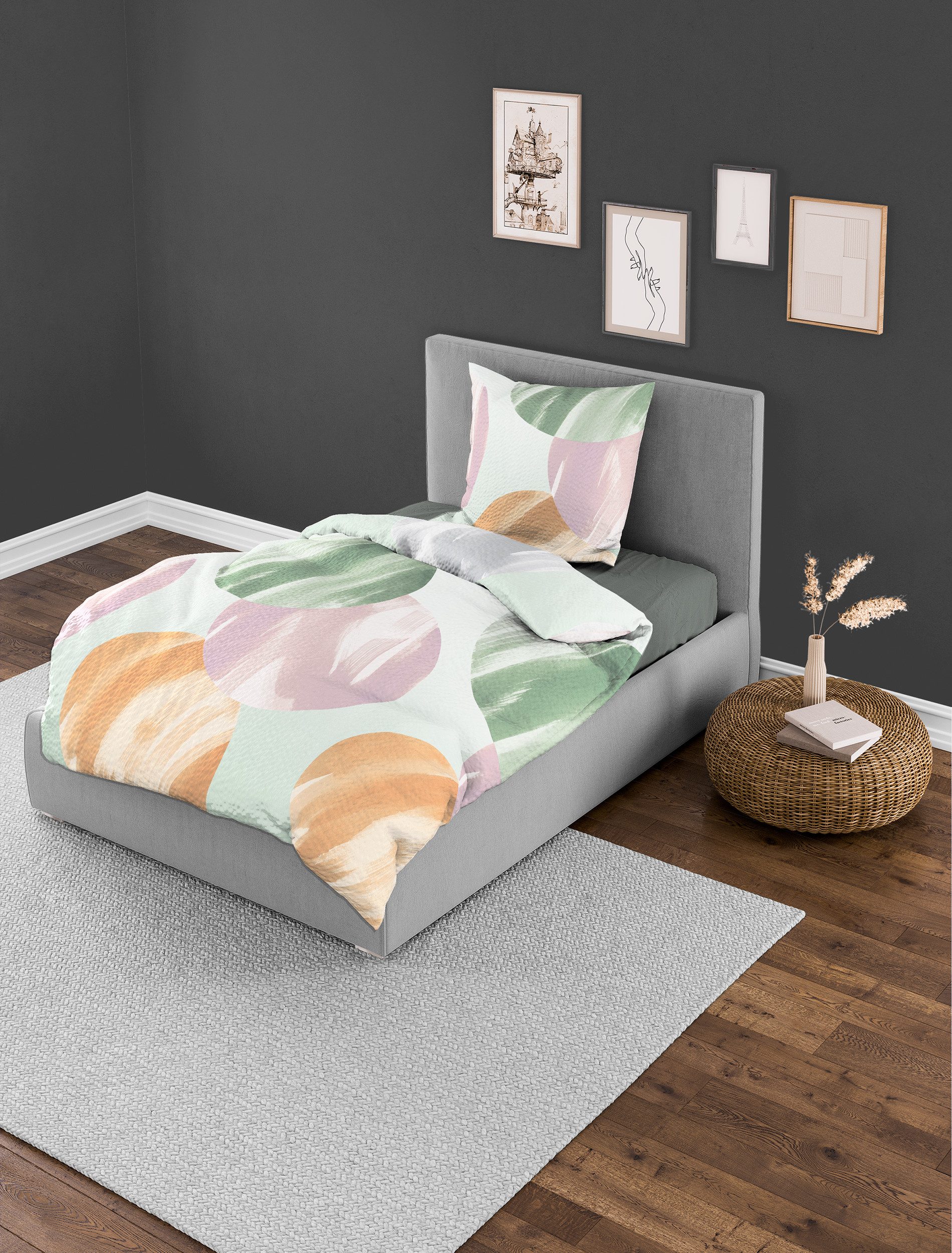 BIERBAUM Bettwäsche "4113" 2 Stk. tlg. Seersucker, 100 % Baumwolle, pflegel günstig online kaufen