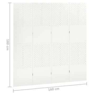 vidaXL Raumteiler 4-tlg. Raumteiler Weiß 160x180 cm Stahl, 1-tlg.