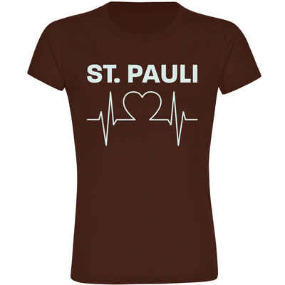 multifanshop T-Shirt Damen St. Pauli - Herzschlag - Frauen