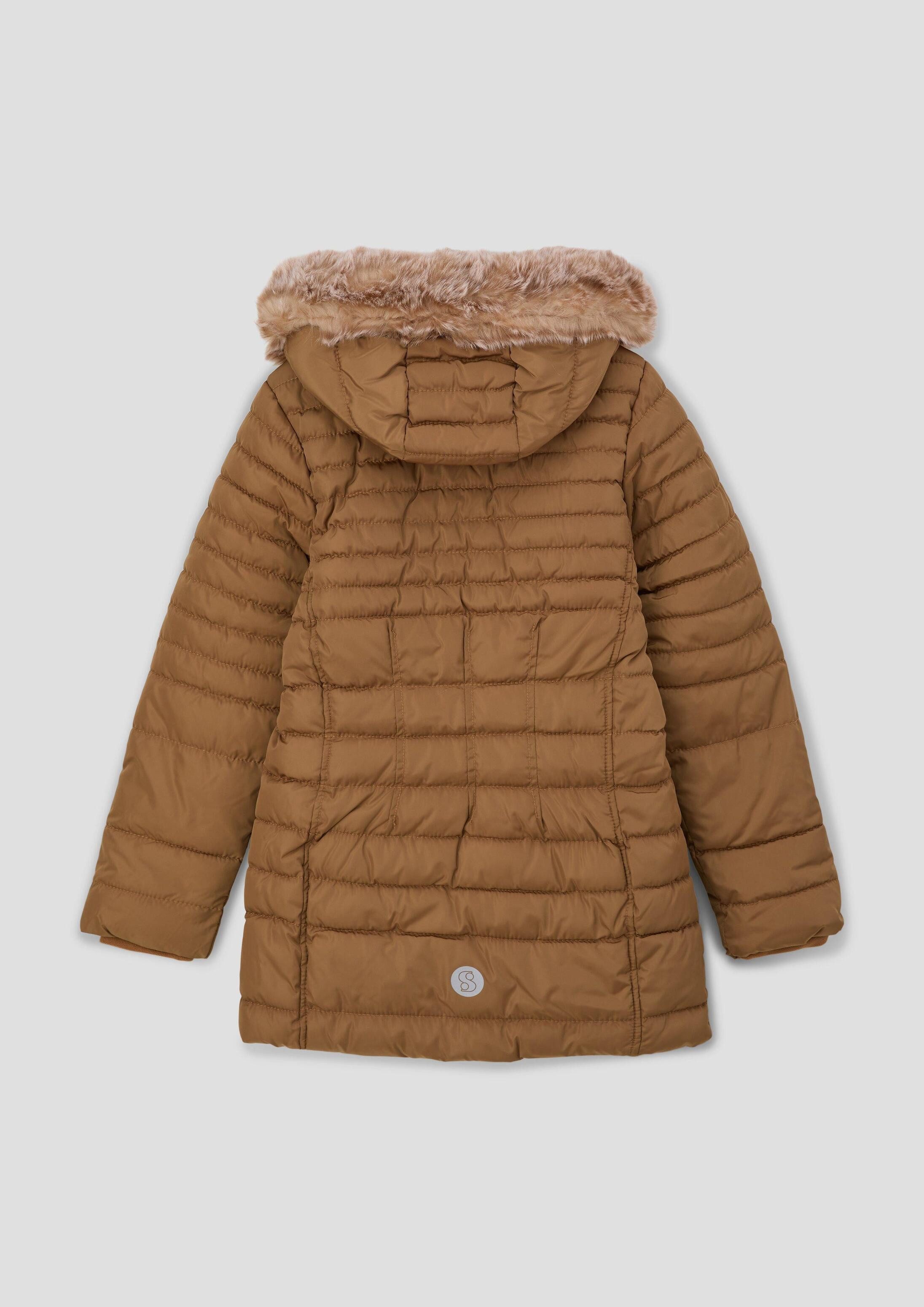 s.Oliver Wintermantel Outdoor-Mantel Steppjacke mit Kunstfellblende