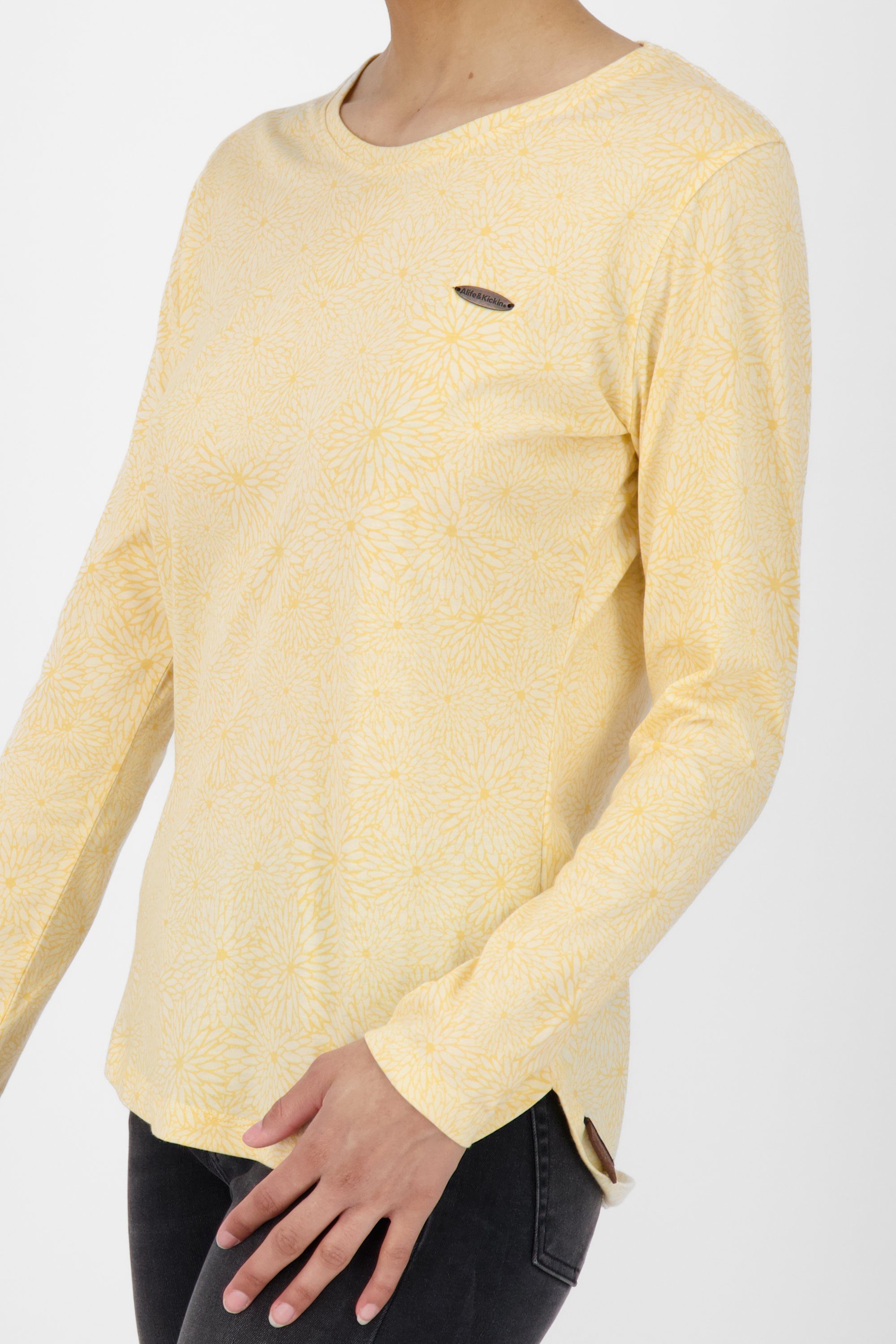 Alife & Kickin Langarmshirt Shirt Longsleeve Damen LeaAK Langarmshirt, butter B melange