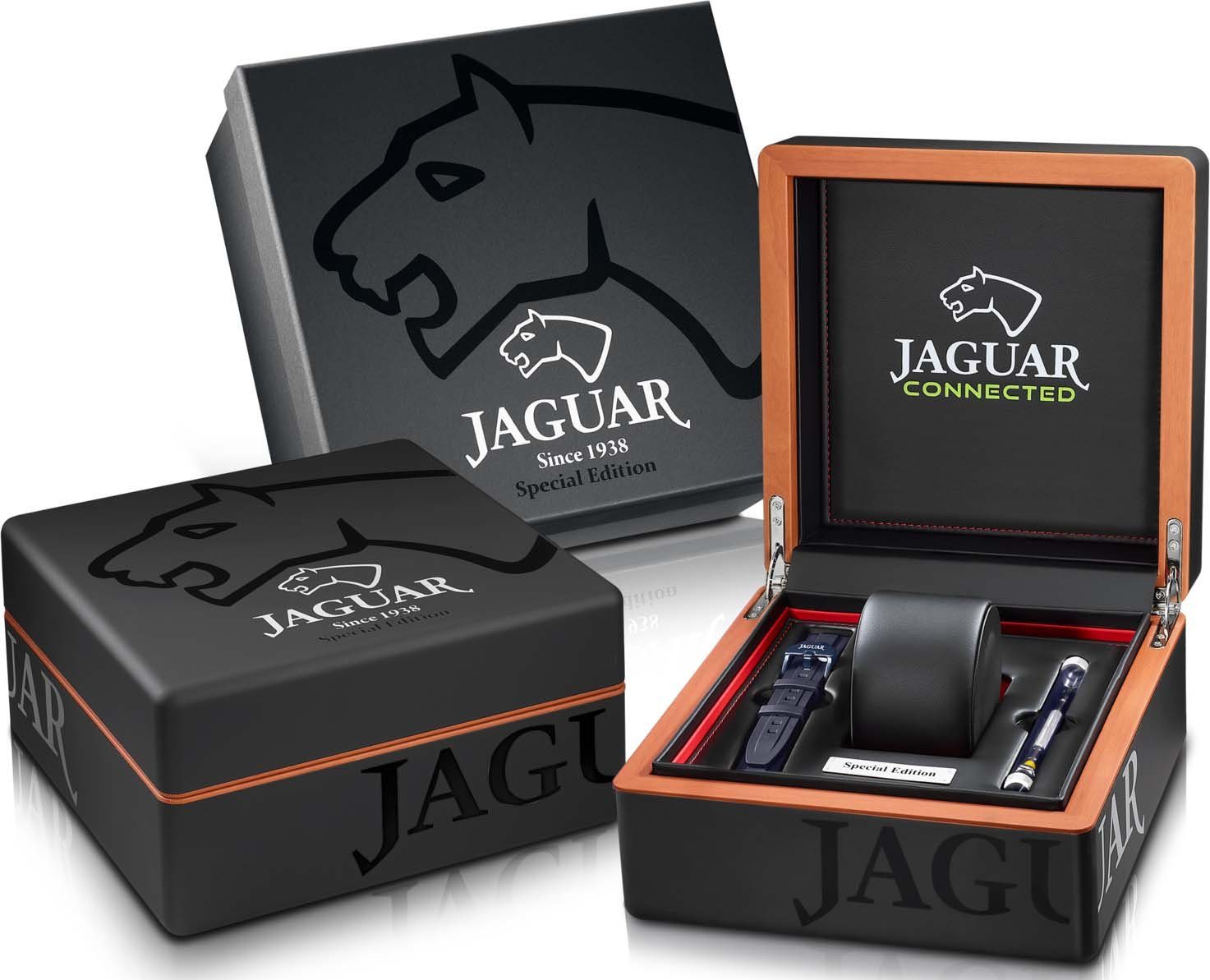 Jaguar Chronograph Connected Special Edition J930/1, (Set, 3-tlg., mit Wechselband und Werkzeug), Armbanduhr,Quarzuhr,Herrenuhr,Saphirglas,Stoppfunkion,Edelstahlarmband