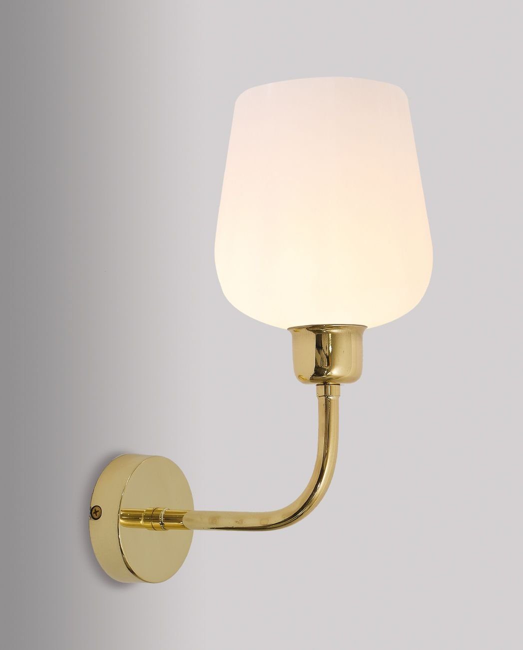 Licht-Erlebnisse Wandleuchte TALIS, ohne Leuchtmittel, Bronze Weiß Handgefertigt Messing Vintage Wandlampe Glas Wohnzimmer