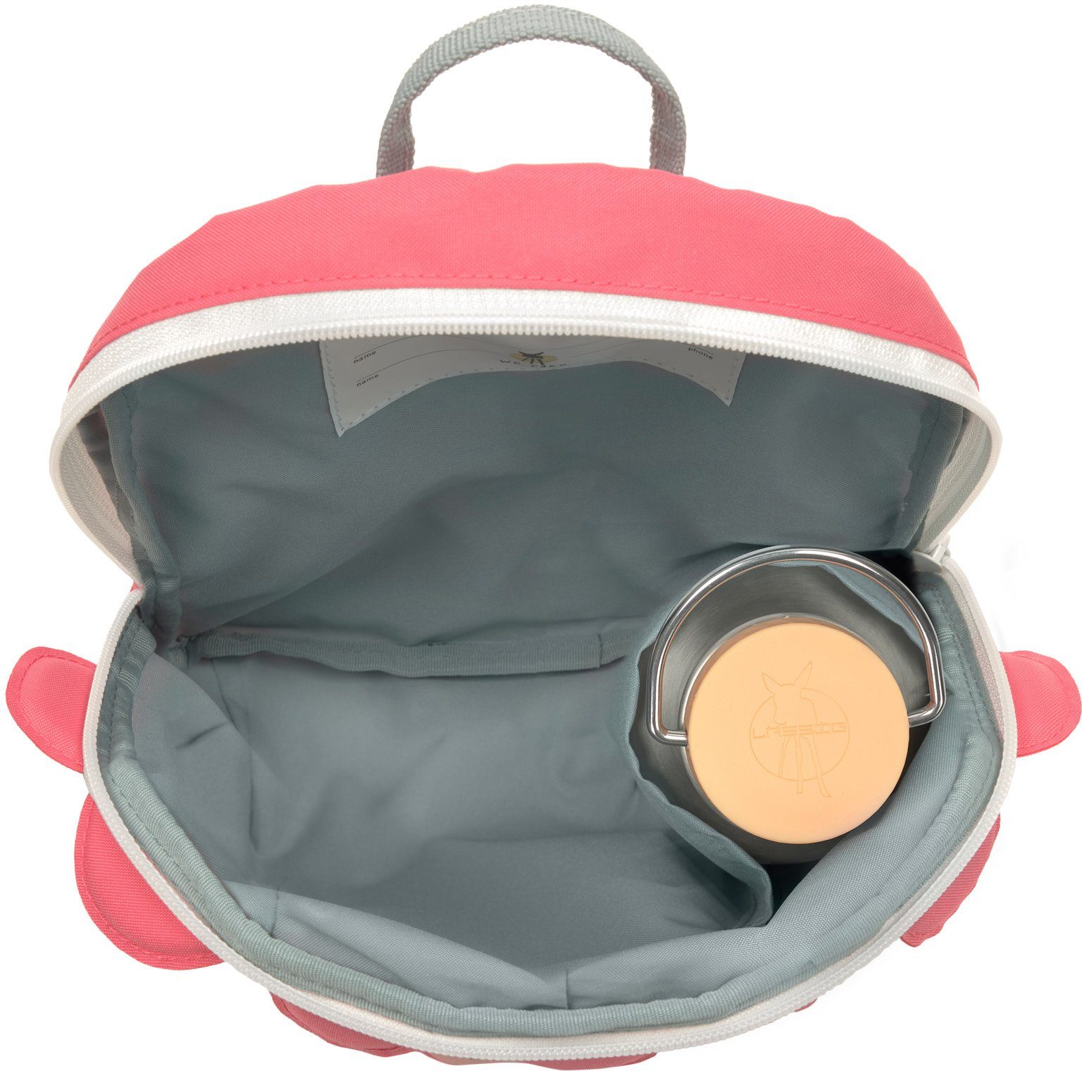 LÄSSIG Kinderrucksack About Friends, Tiny Backpack, Dino rose, PETA-approved vegan