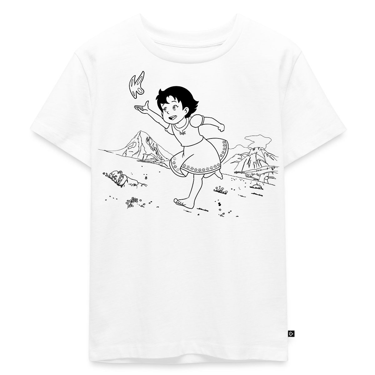 Spreadshirt T-Shirt Heidi Rennt Mit Schmetterling Kinder Premium T-Shirt (1-tlg)