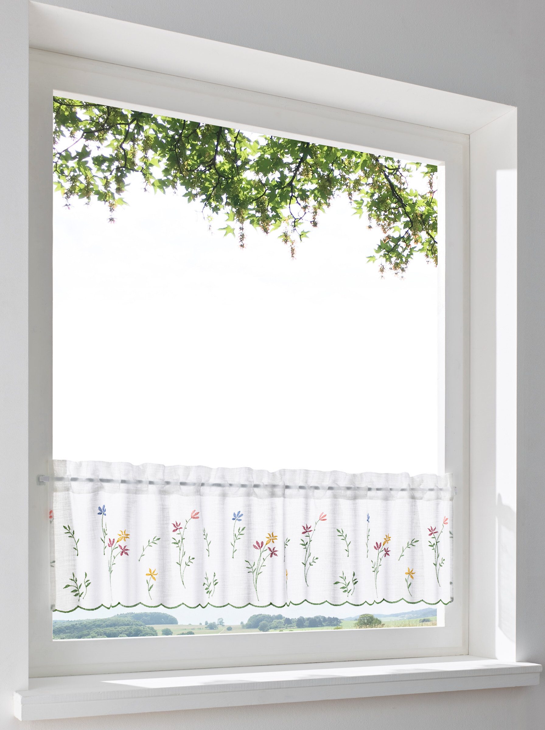 heine Gardine Scheibengardine (1 St), Stangendurchzug, halbtransparent, Kurzgardine