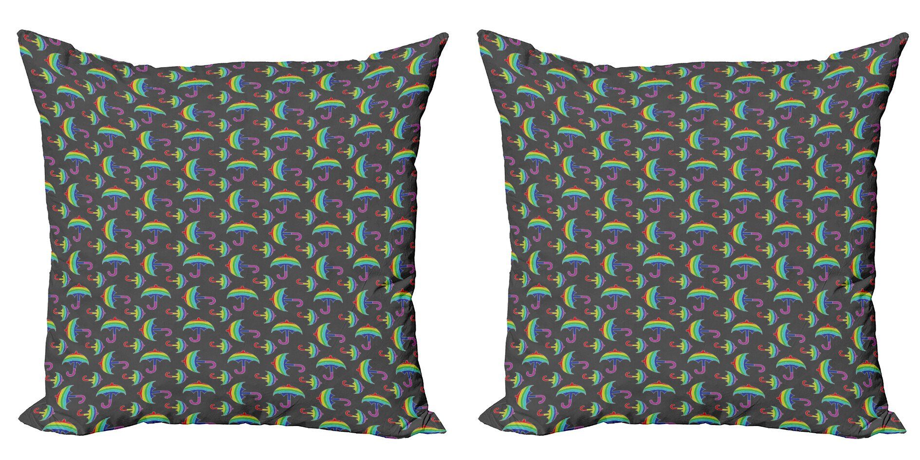 Stück), Aufwändige Regenschirme (2 Doppelseitiger Modern Abstrakt Regenbogen Accent Digitaldruck, Kissenbezüge Abakuhaus