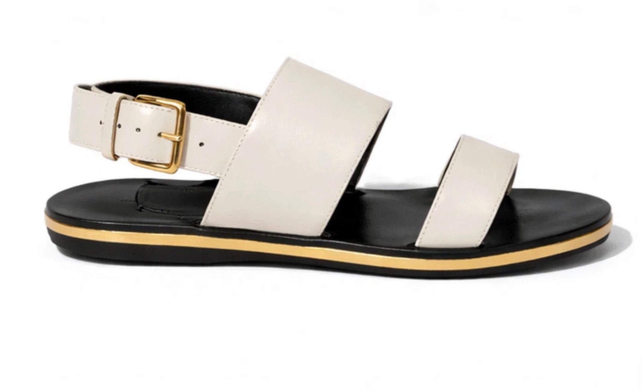 MARNI Damen Anatomic Slippers Schuhe Kalbsleder Doppelriemen Sandale Gepolstertes, anatomisch geformtes Fußbett