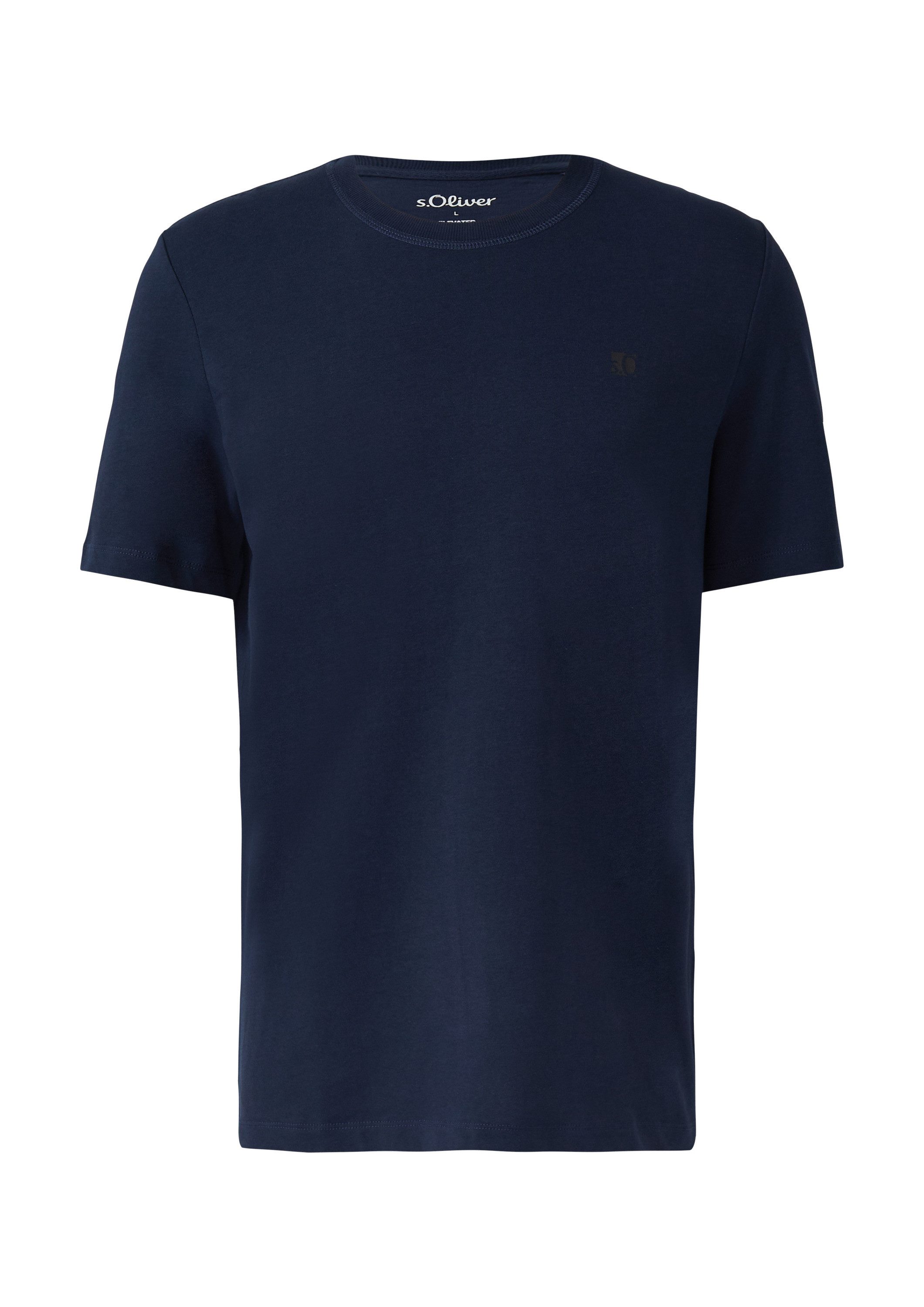 s.Oliver Kurzarmshirt T-Shirt Heavy Jersey T-Shirt mit Crew Neck und Logo-P günstig online kaufen