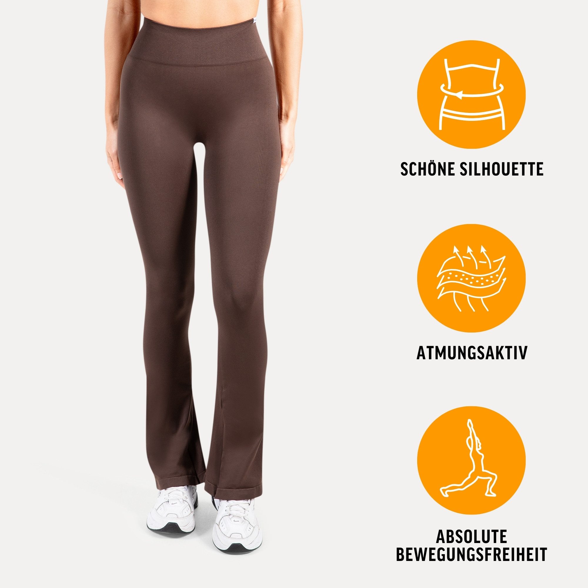 Smilodox Schlaghose Schlagleggings Oriana, High Waist, Sportleggings für Gym & Alltag Ausgestelltem Bein Schlaghose maximale Bewegungsfreiheit Sport Alltag
