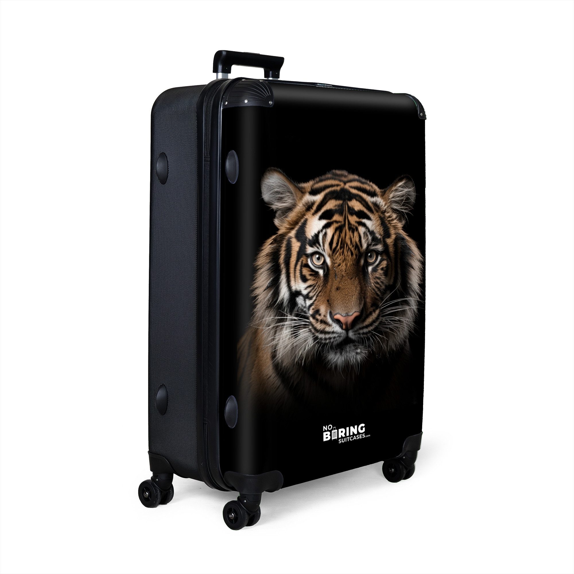 NoBoringSuitcases.com© Hartschalen-Trolley Tigerporträt mit schwarzem Hinte günstig online kaufen