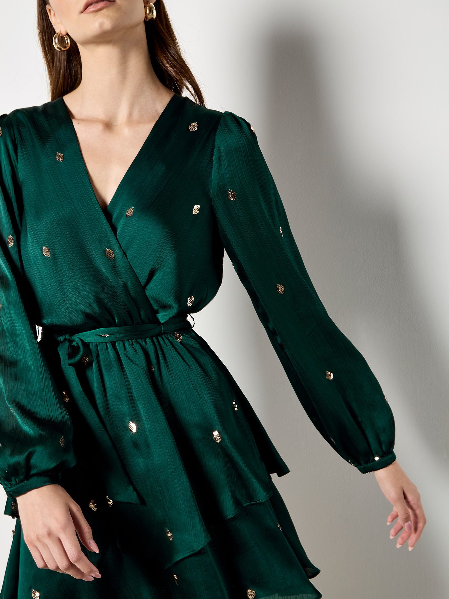 Apricot Partykleid Satinkleid (2-tlg) mit Bindeband