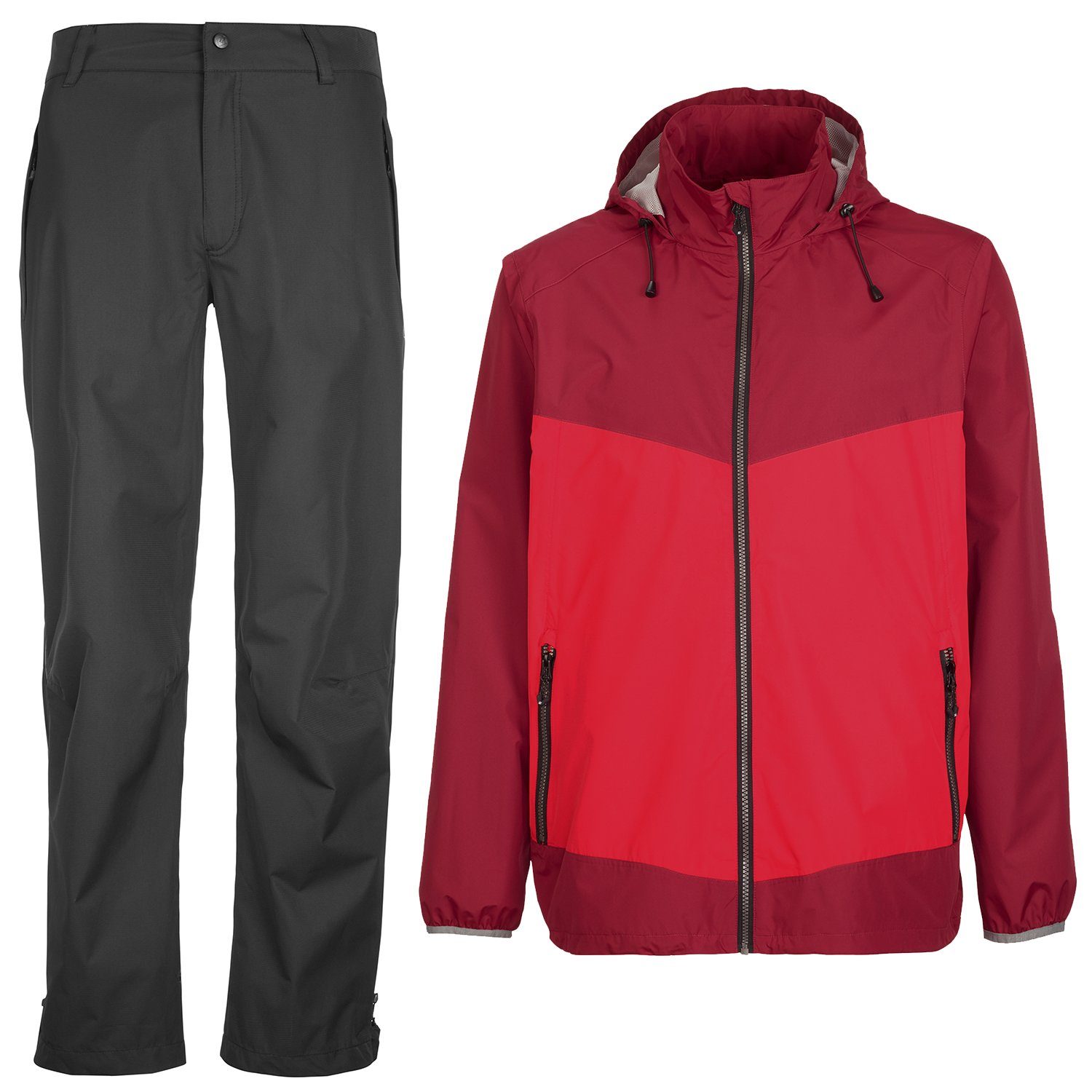 Killtec Regenanzug Golfanzug rot/schwarz Funktionsjacke + Funktionshose