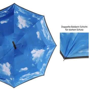 Goods+Gadgets Upside Down Regenschirm Umgedrehter Regenschirm Himmel, Schlauer C-Griff Stock-Schirm