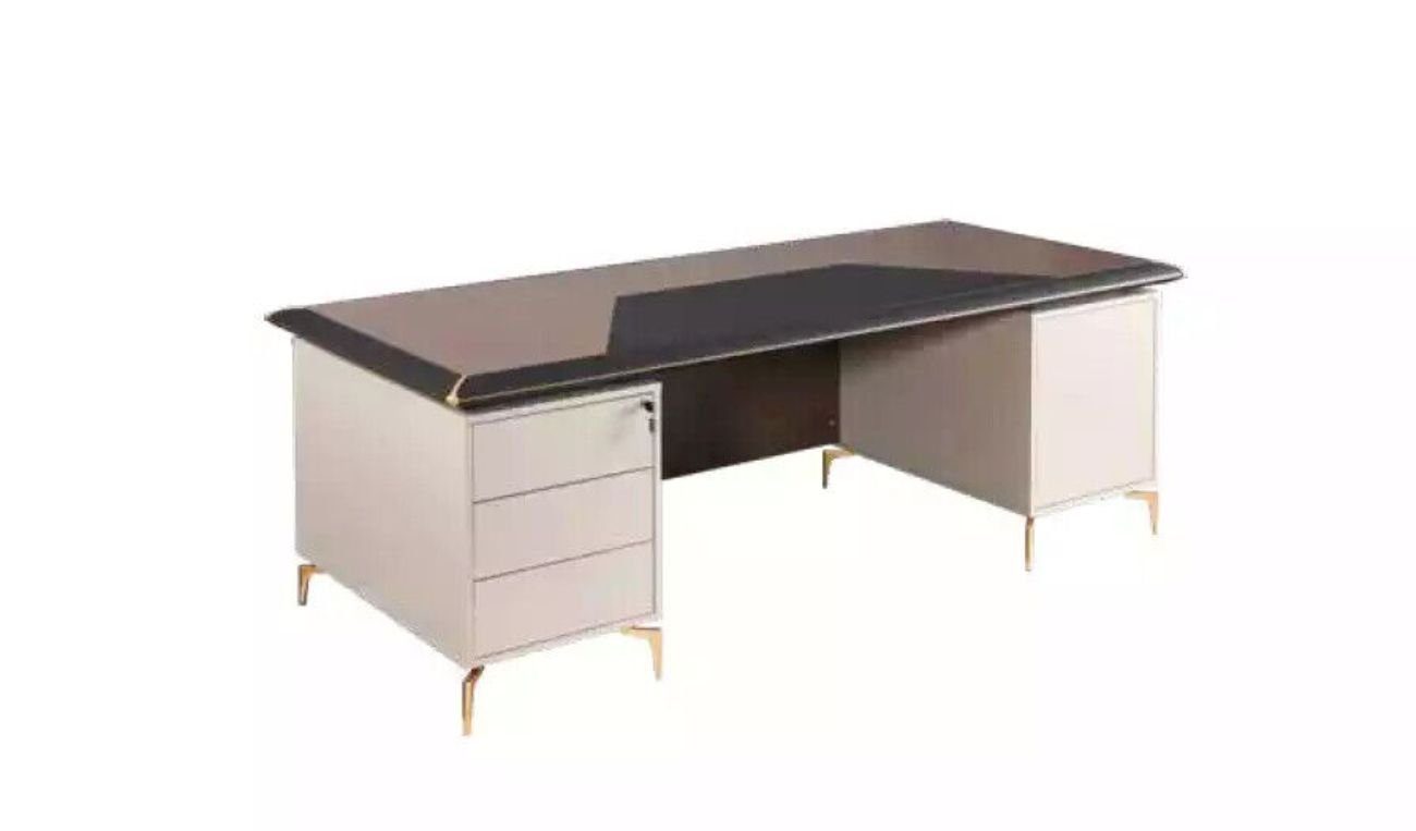 JVmoebel Schreibtisch Büromöbel Chef Schreibtisch Edelstahlfüße mit Schubladen Holzmöbel (1-St., 1x nur Schreibtisch), Made in Europa