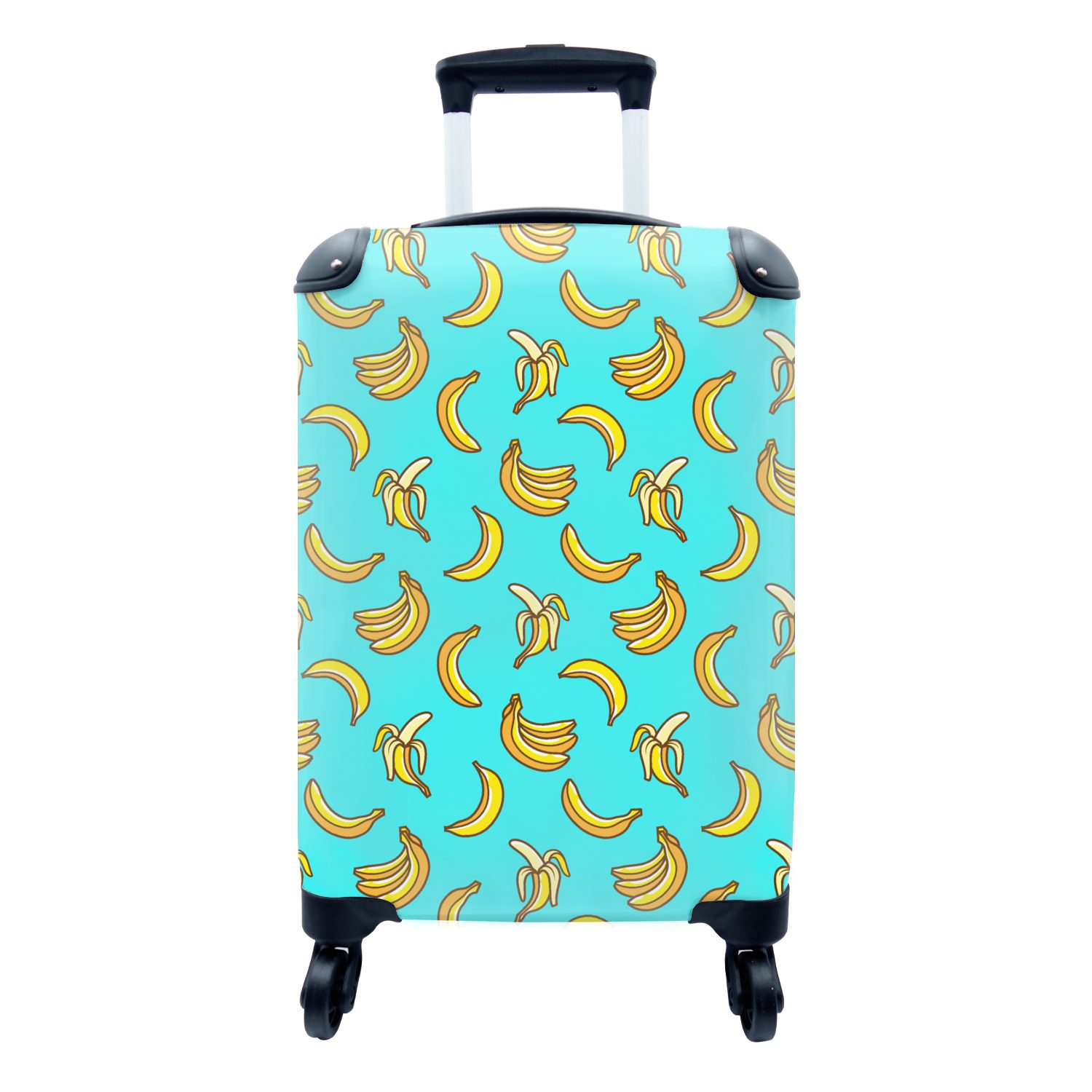MuchoWow Handgepäckkoffer Design - Banane Handgepäck Frucht - Reisetasche Muster, für - Rollen, Trolley, Ferien, mit Reisekoffer 4 rollen