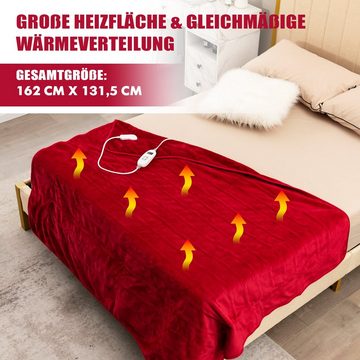 COSTWAY Heizdecke, mit 9 Heizstufen, 9H Timer, 20-46℃, 163,5 x 130cm