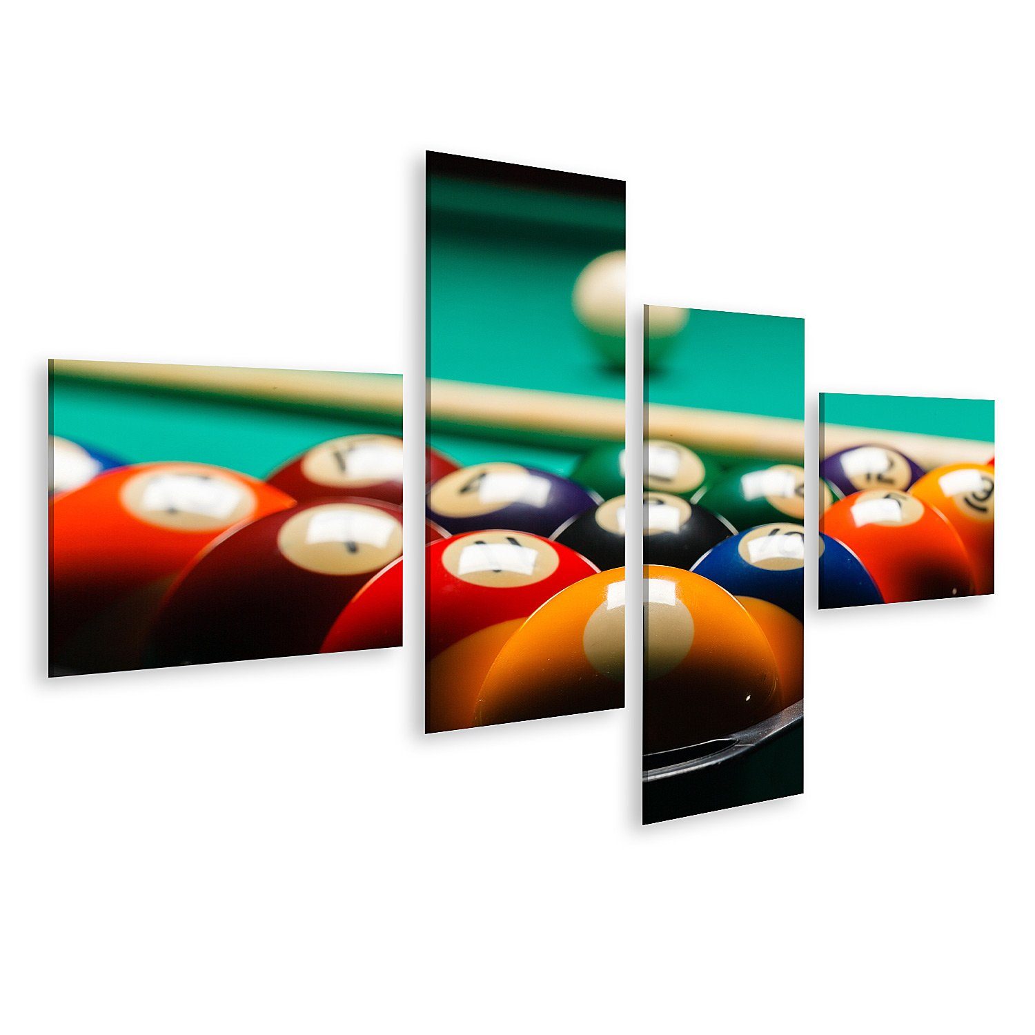 Leinwandbild Bild auf Leinwand Billard Kugeln Billardtisch Wandbild Leinwandbild W