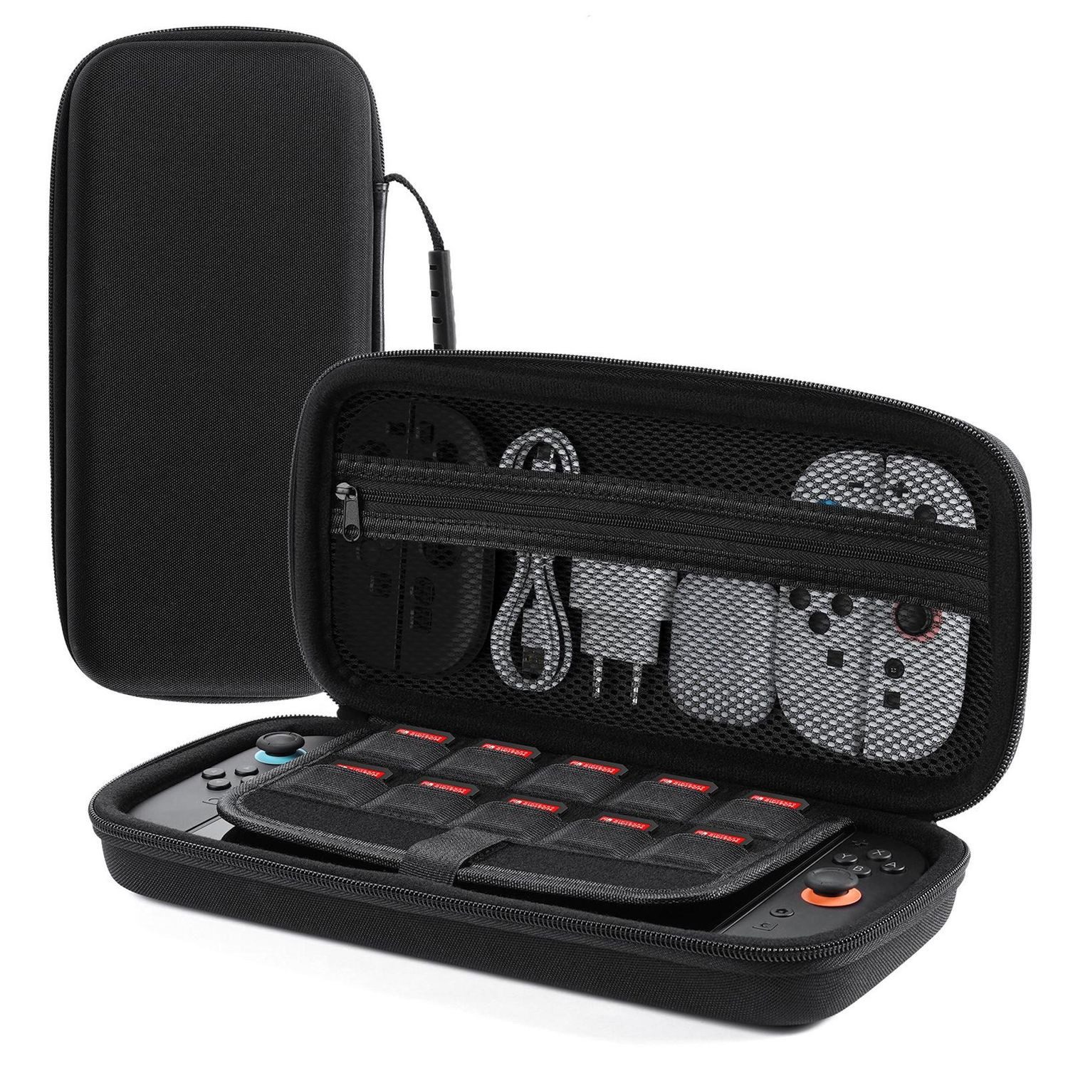 Wigento Handyhülle Für Nintendo Switch 2 EVA Aufbewahrungstasche Tragetasche Schwarz, Stoßfest, Wasserabweisend, Kompakt