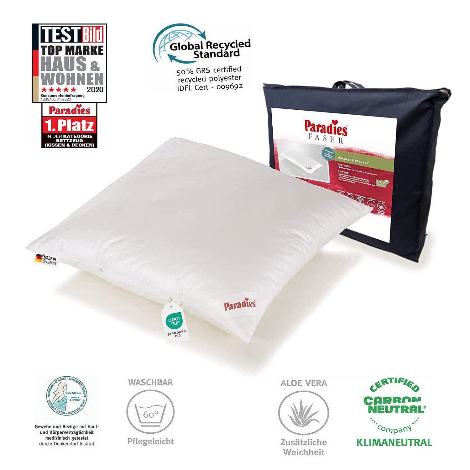 Paradies Kunstfaserkopfkissen Paradies Softy extra Kopfkissen Kissen Faserk günstig online kaufen