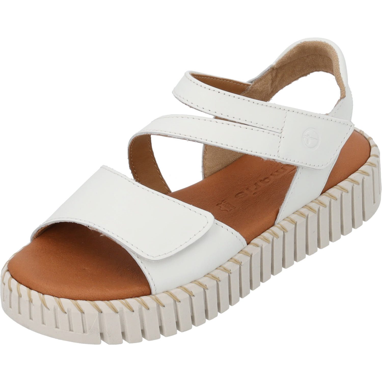 Tamaris Sandalette, Riemchensandale, Sommerschuh mit geriffelter Plateausoh günstig online kaufen