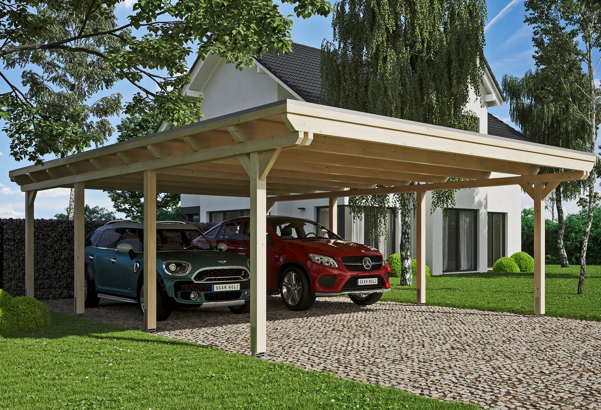 Skanholz Doppelcarport Emsland, BxT: 613x846 cm, 223 Einfahrtshöhe cm