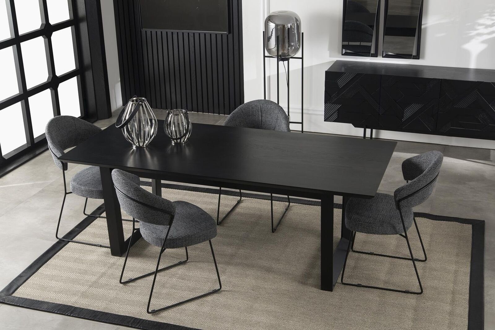 JVmoebel Esstisch Schwarzer Made nur Stühle), Tische Europa Designer Esstisch in Küchentische ohne Esstisch Holz (1-St., 1x Einrichtung Möbel