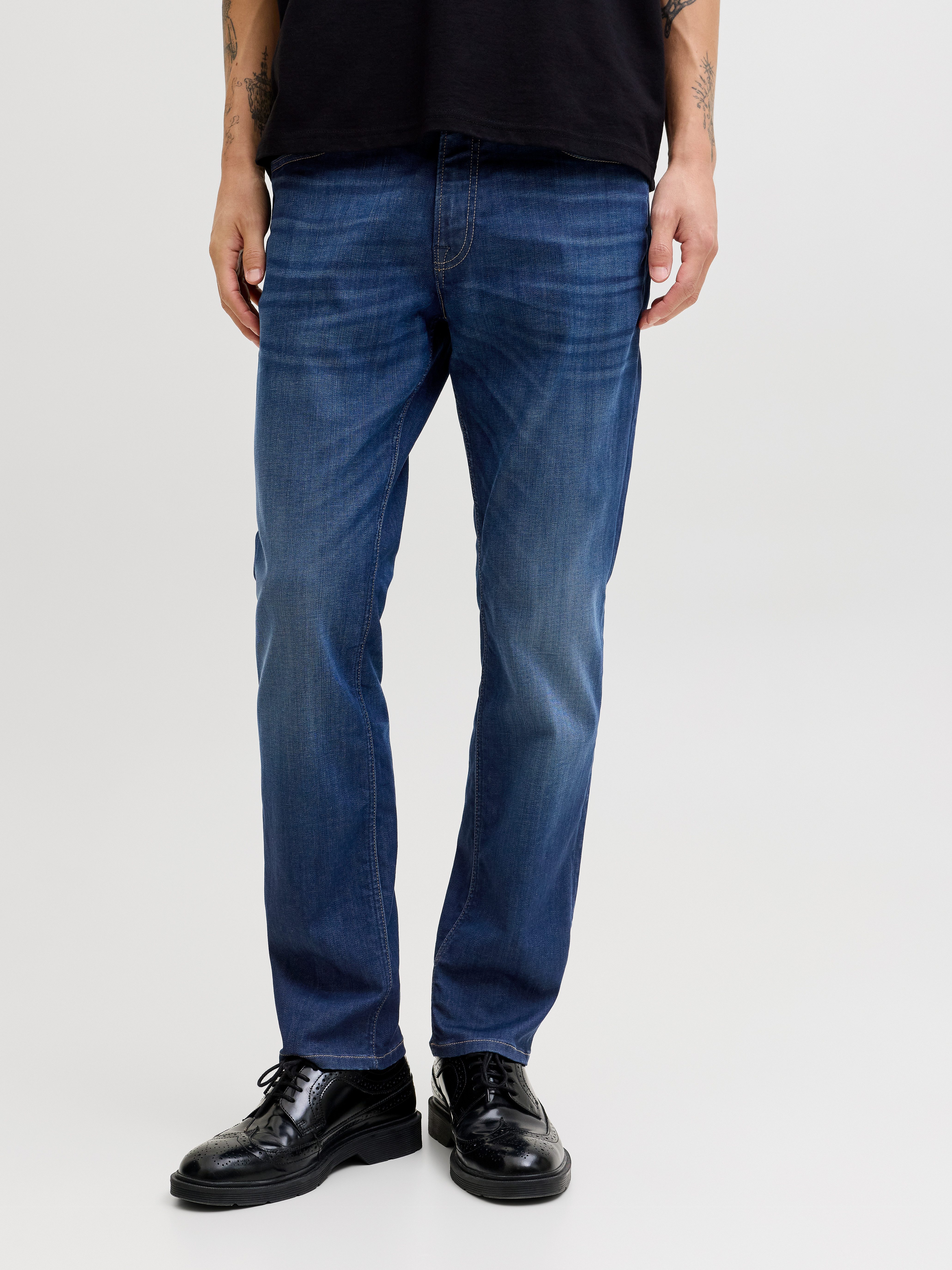 Regular-fit-Jeans JJICLARK mit Used-Look und Stretch für den Alltag