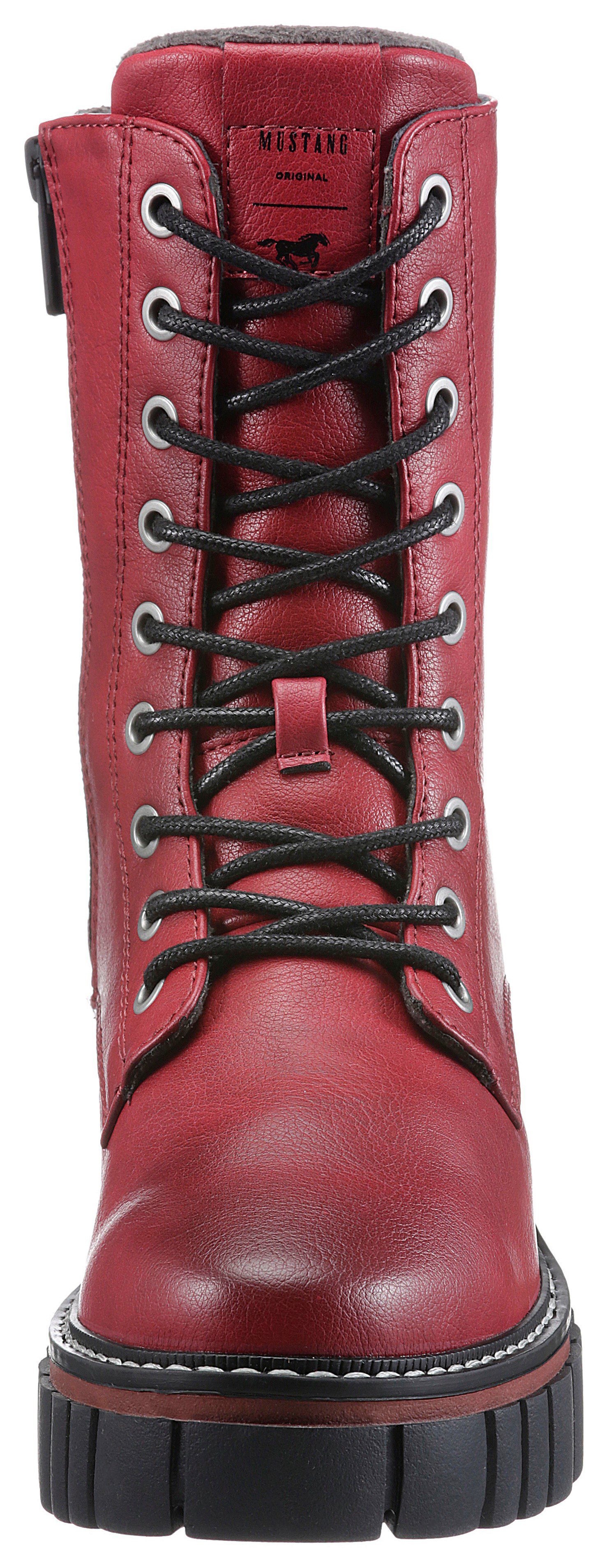 mit Schnürboots rot Shoes Profilsohle Mustang