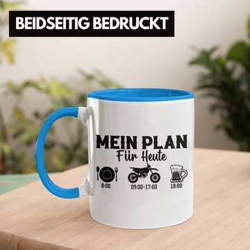 Trendation Tasse Trendation - Dirtbike Tasse Geschenk Mein Plan für Heute Dirt Bike Geschenkidee Biker