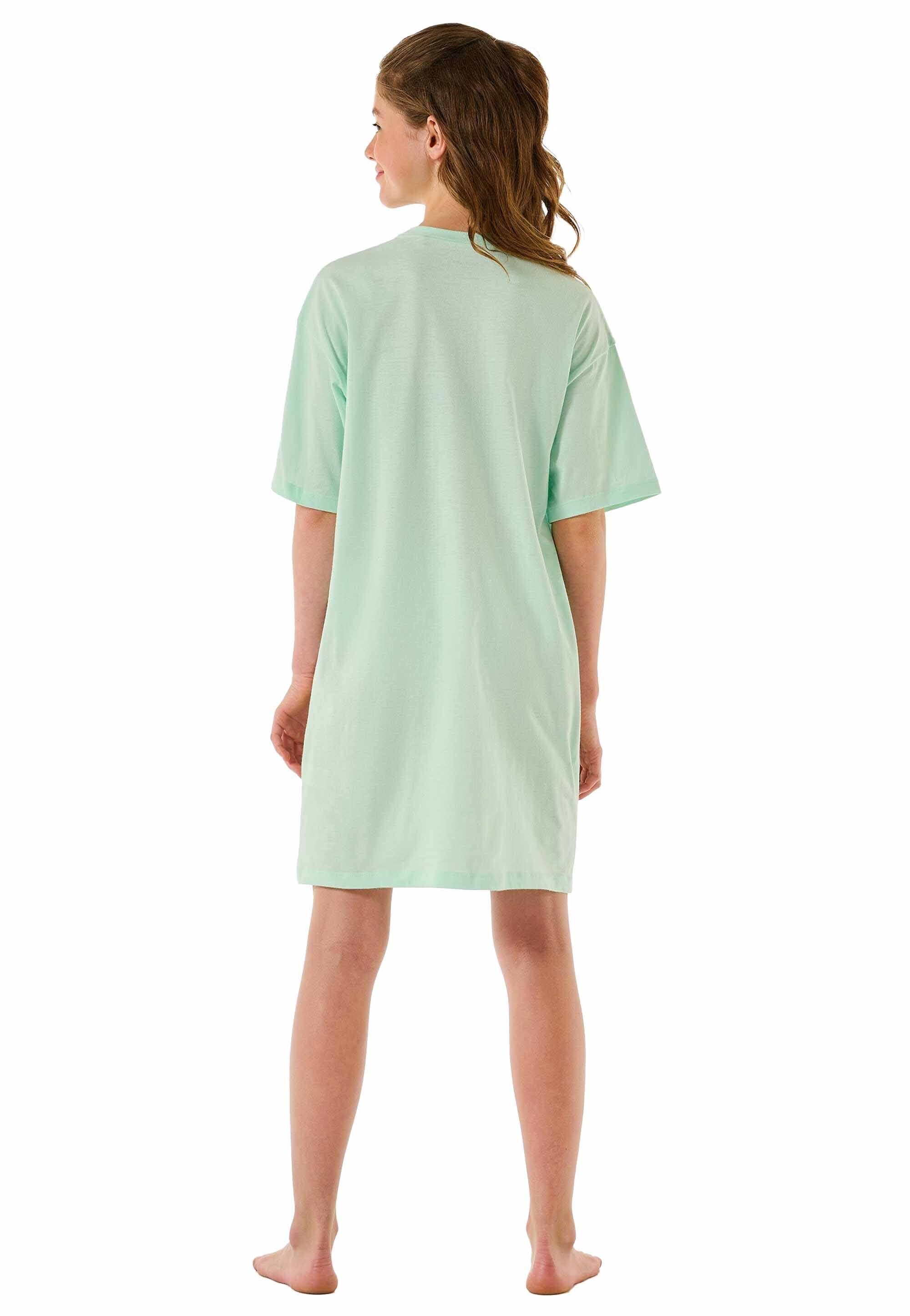 Teens Schiesser Sleepshirt, kurzarm, Mädchen Pyjama Mint Nachthemd -