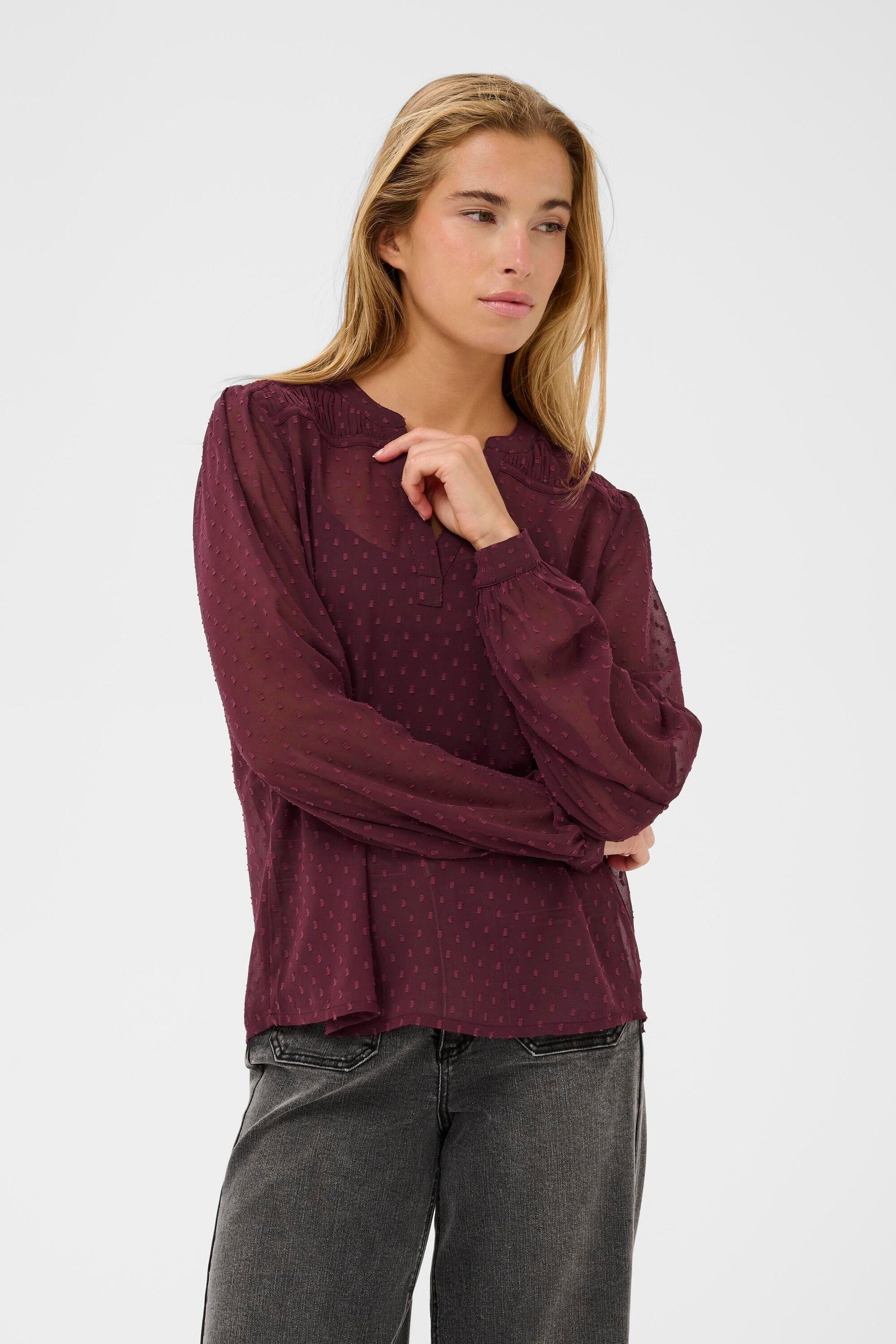 KAFFE Langarmbluse Langarm-Bluse KAleonora