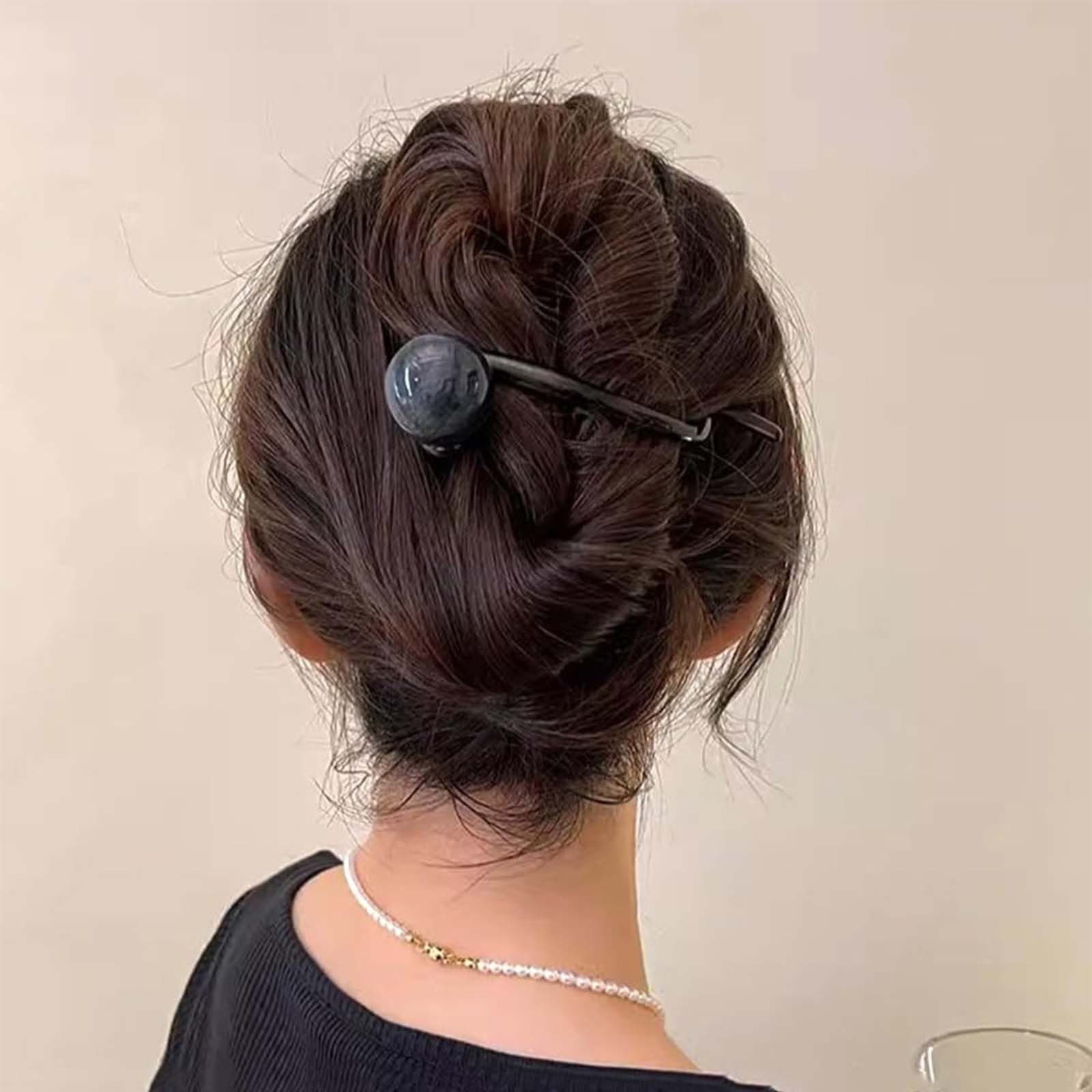 MOPUEA Haarnadel Haarnadel mit französischer Drehung, Perlen Haarnadel, rutschfest 6pcs, Französische Haarspangen mit Perlen für elegante Frisuren Damen, French – Bild 5 von 5